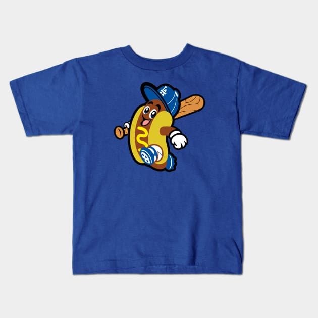 Dodger Dog Slugger Kids T-Shirt by ElRyeShop